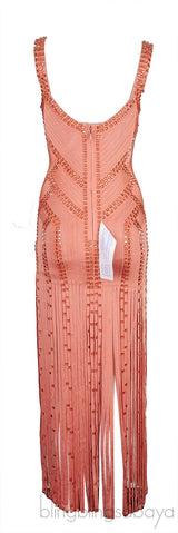 Crystal Embellished Fringed Dress