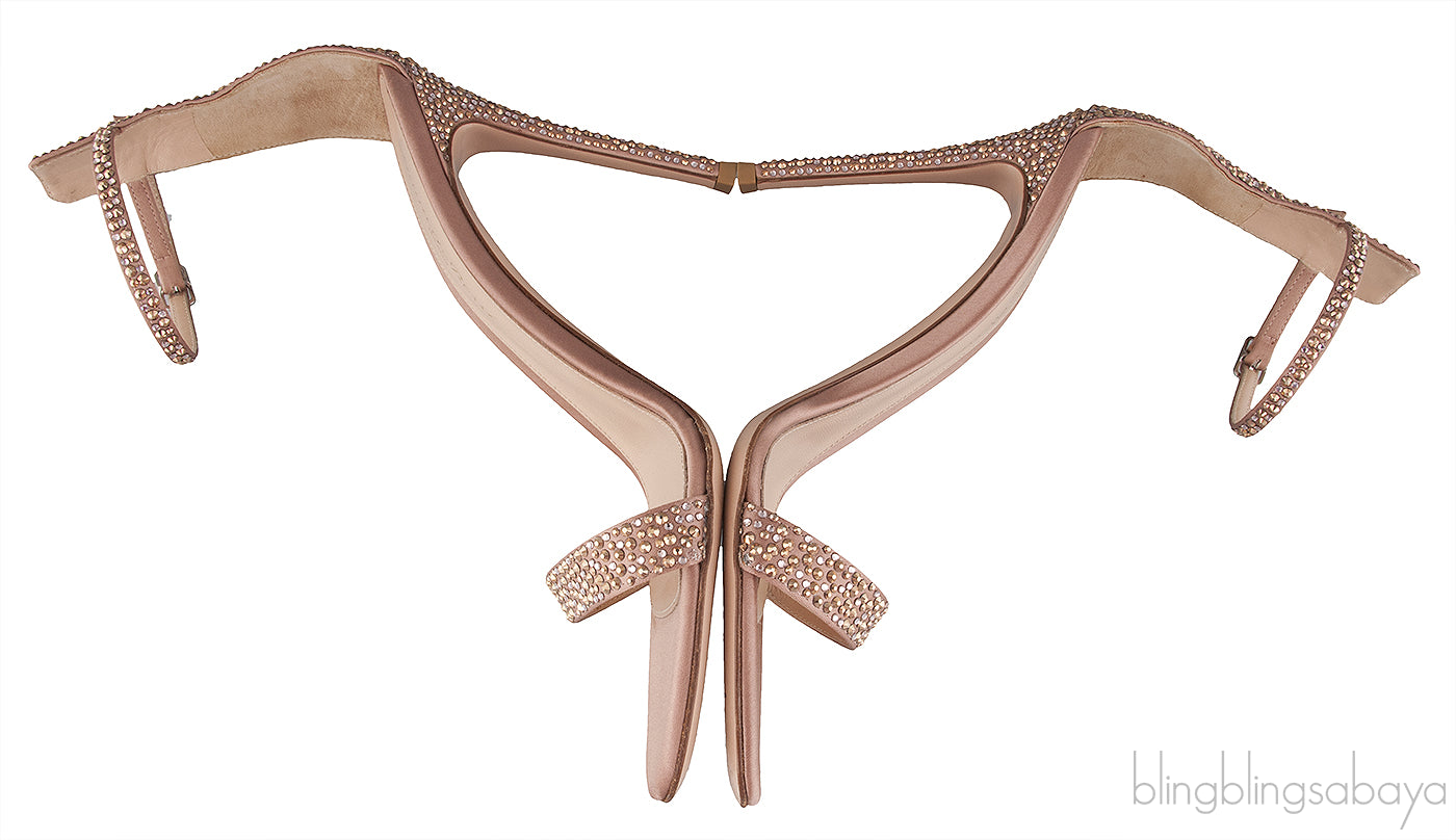 Glam Nude Crystal Sandals
