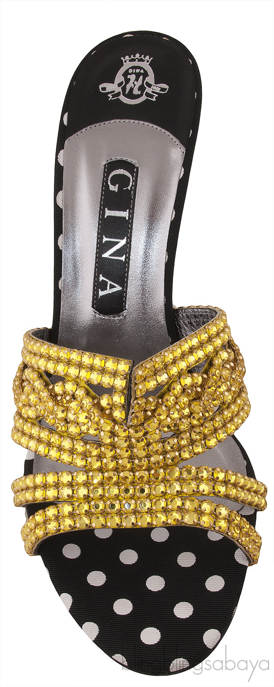 Polka Dot Swarovski Sandals