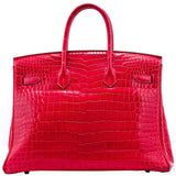 Birkin 35 Red Braise Shiny Croco