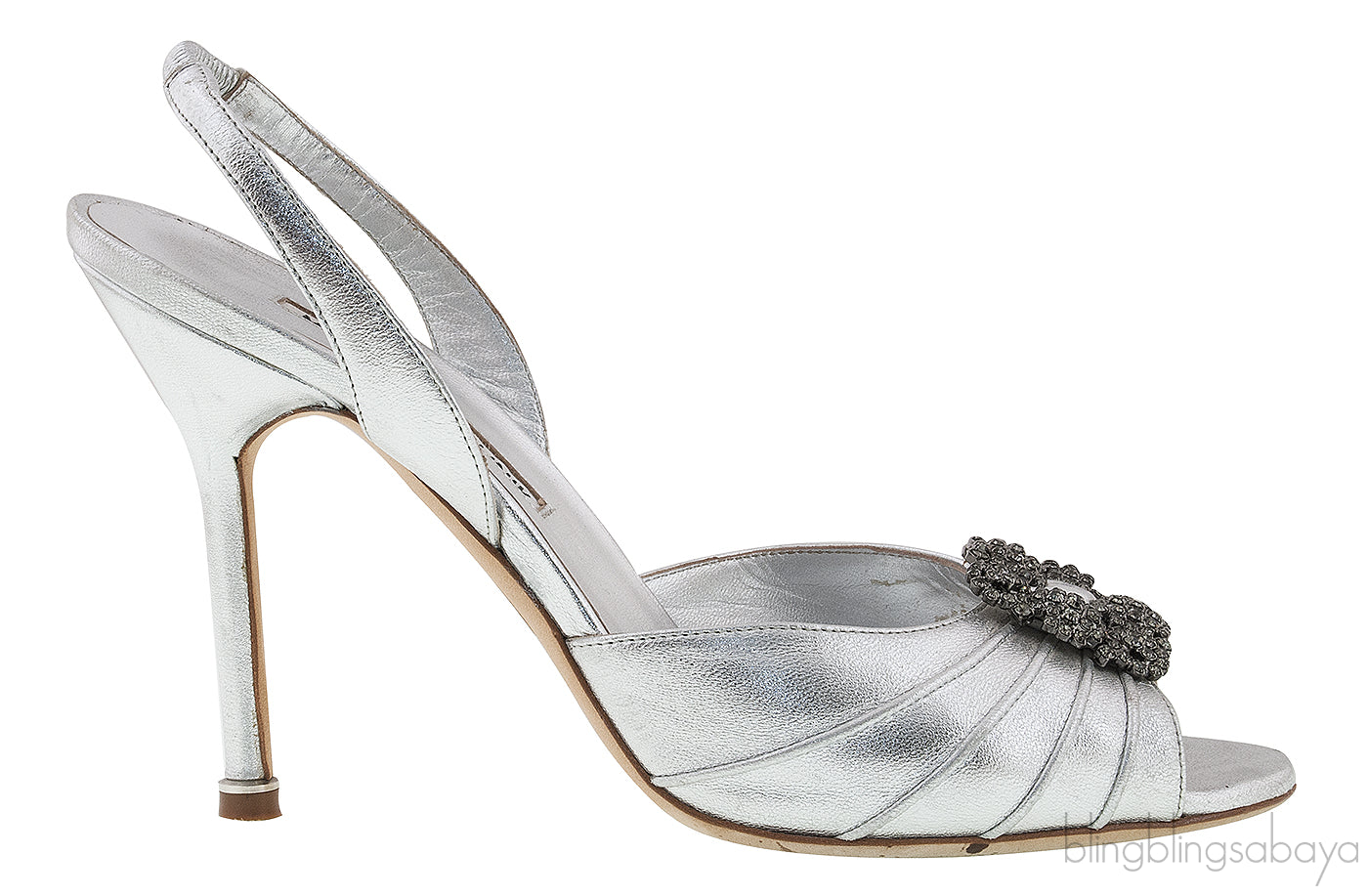 Cassia Silver Peep Slingback Pump