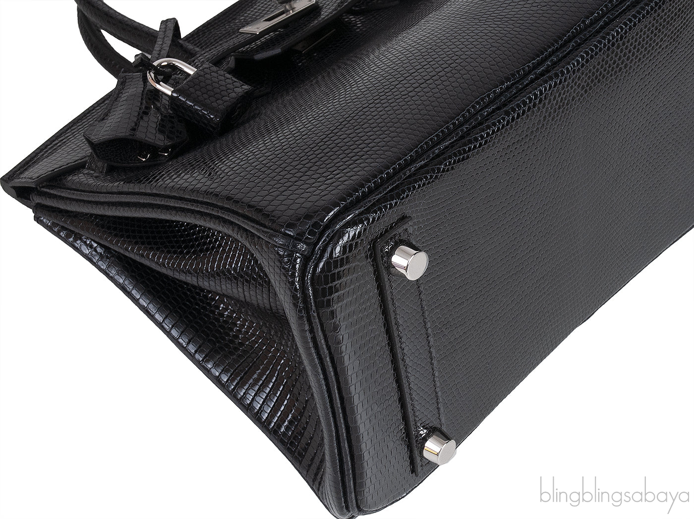 Birkin 25 Black Lizard PHW