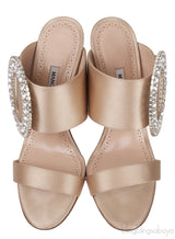 Champagne Satin Fibiona Slide Sandals