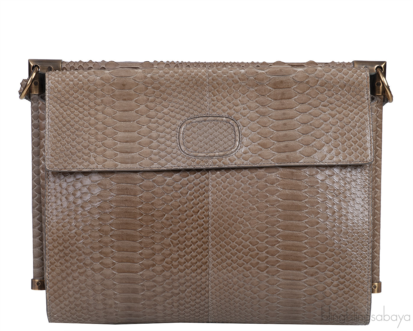 Roger Vivier Greyish Brown Python Shoulder Bag