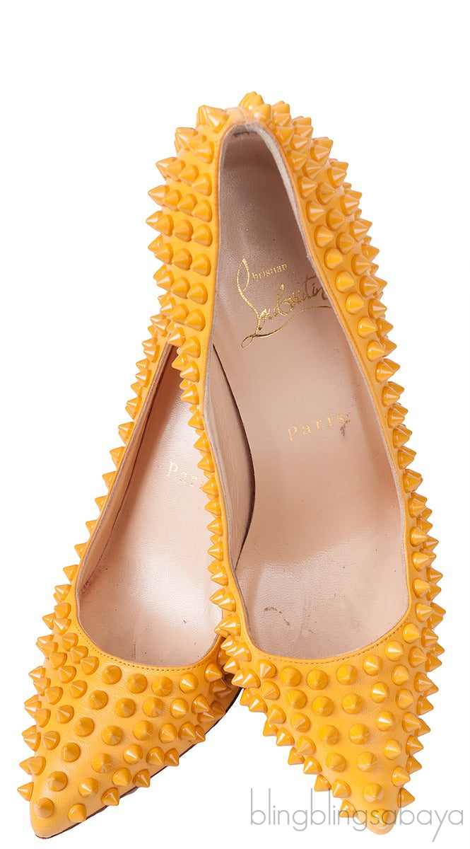 Pigalle Spikes Yellow Pump