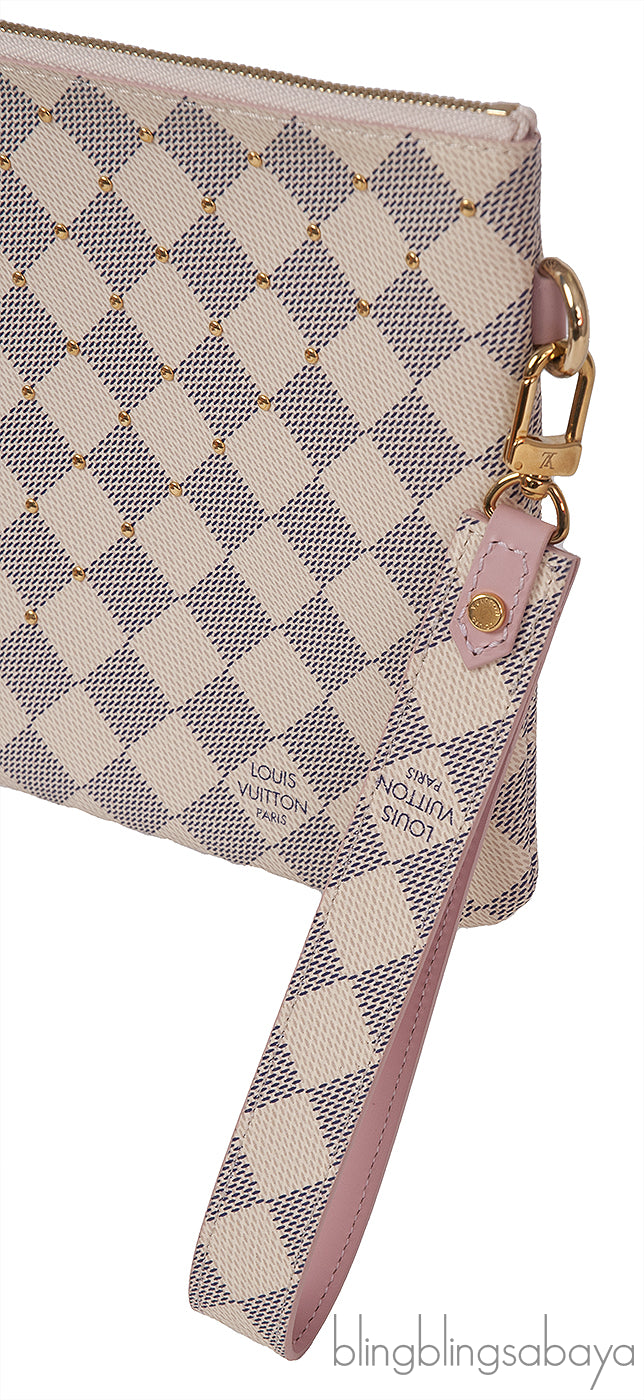 Louis Vuitton City Pouch Damier Azur Studded Clutch