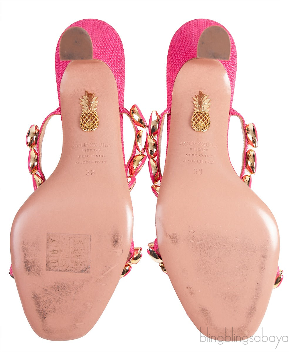 Off to Bali 75 Shell Emb Raffia Sandals