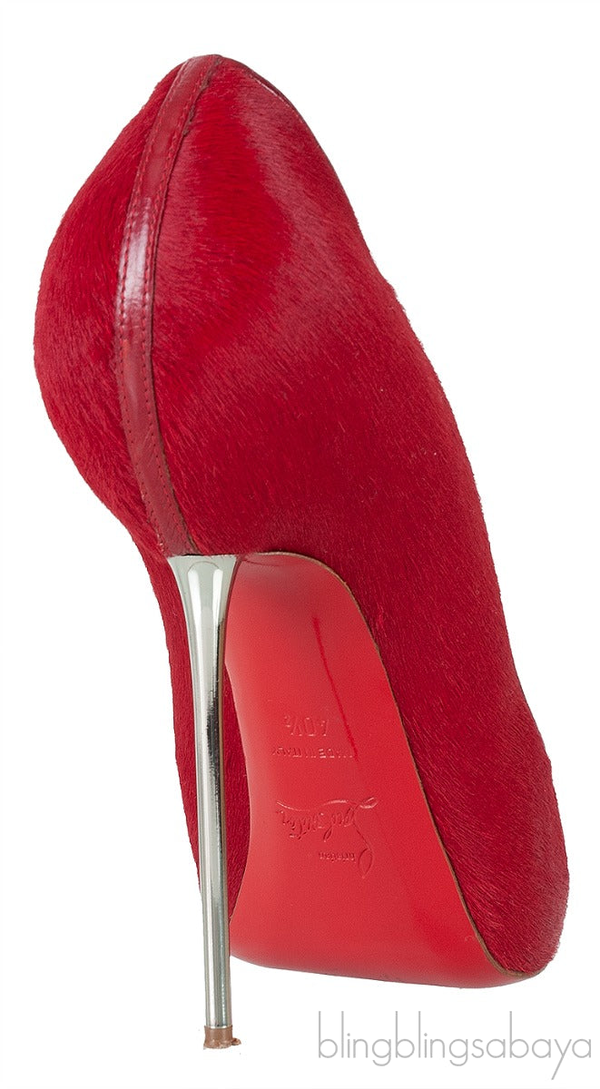 Red Pony Hair Heels