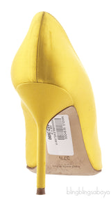 Yellow Jeweled Pointed Pump