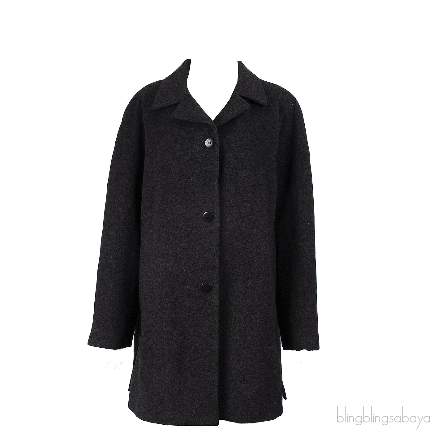 Burberry Charcoal Grey Wool Vintage Coat