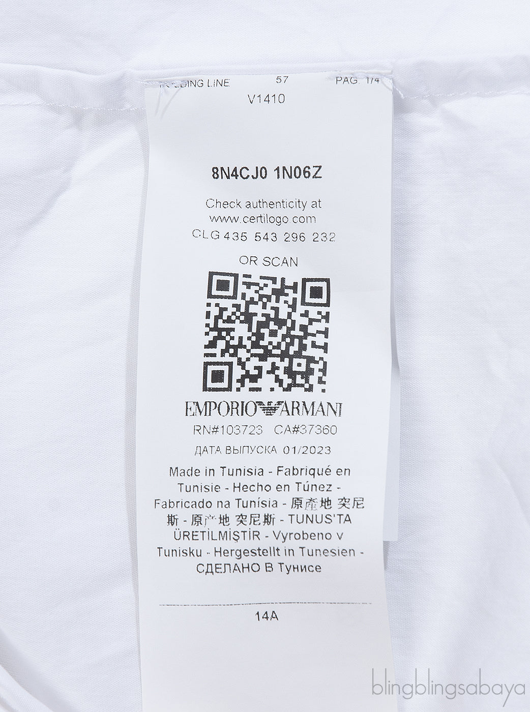 Emporio Armani White Long Sleeve Kids Shirt