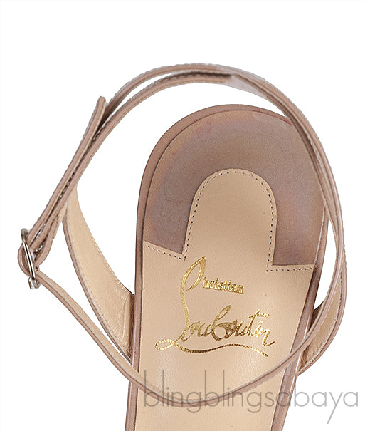 Nude PVC Crystal Slingback Heels