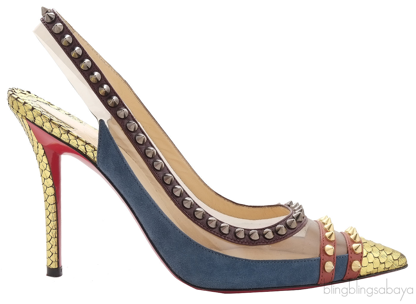 Multicolor Cloo Spike Slingback Heels