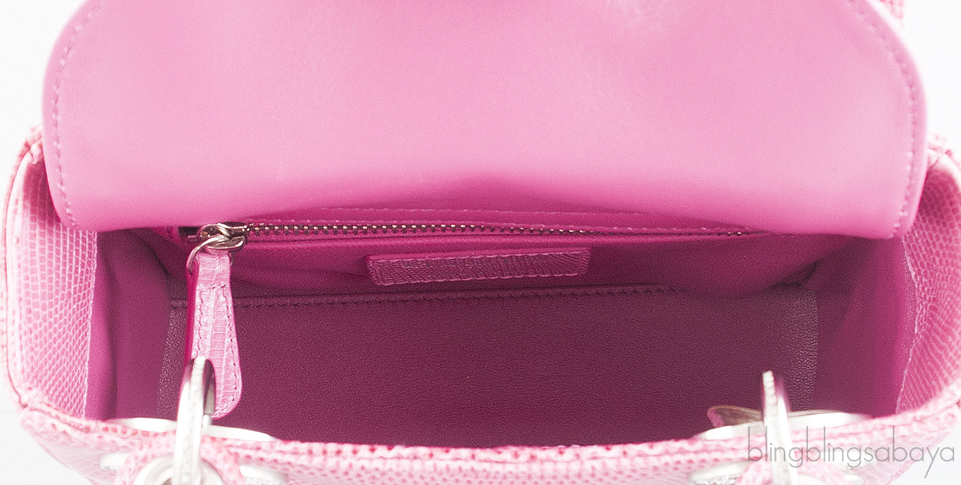 Lady Dior Pink Mini Lizard