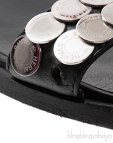 Hermes Oran Black \"Clou de Selle\" Sandals