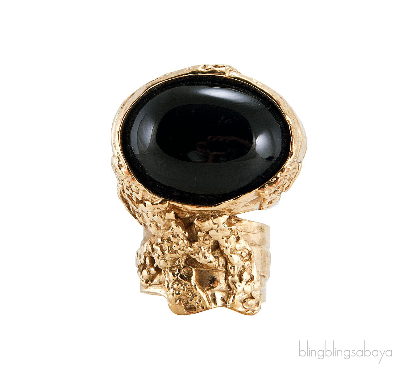 Arty Oval Ring in Black
