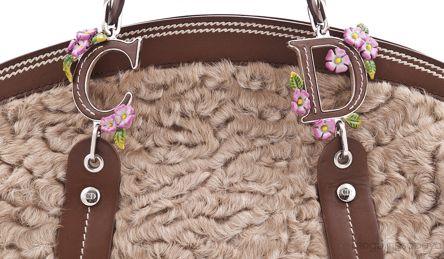 Persian Lamb Fur Satchel Handbag