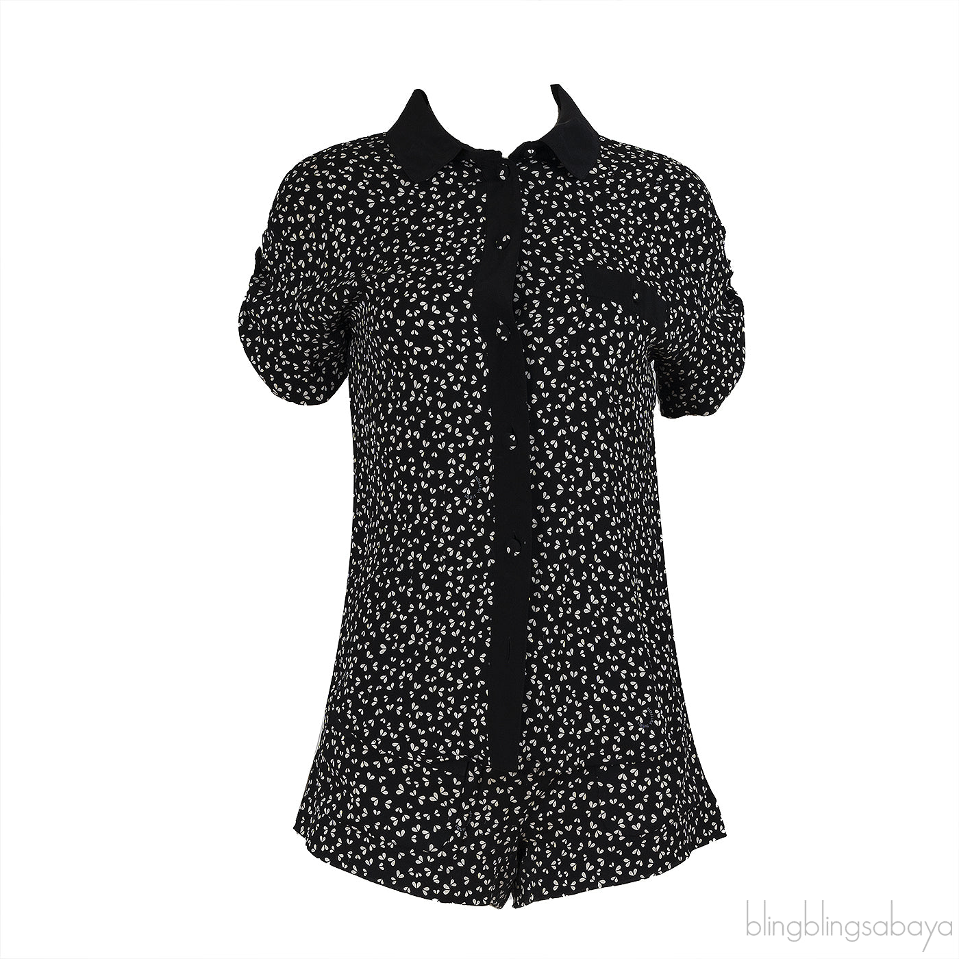 Louis Vuitton Black Printed Blouse & Shorts
