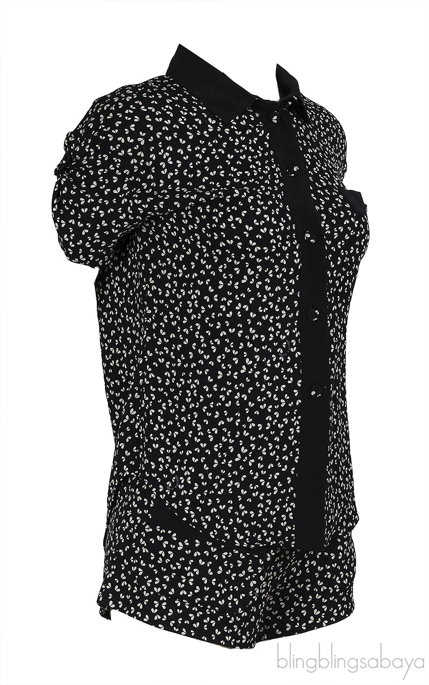 Louis Vuitton Black Printed Blouse & Shorts
