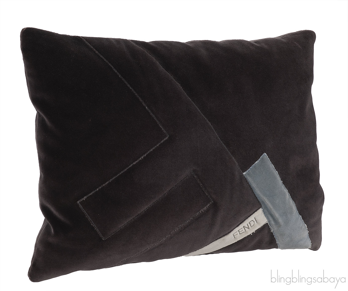 Fendi F Rectangular Grey Cushion