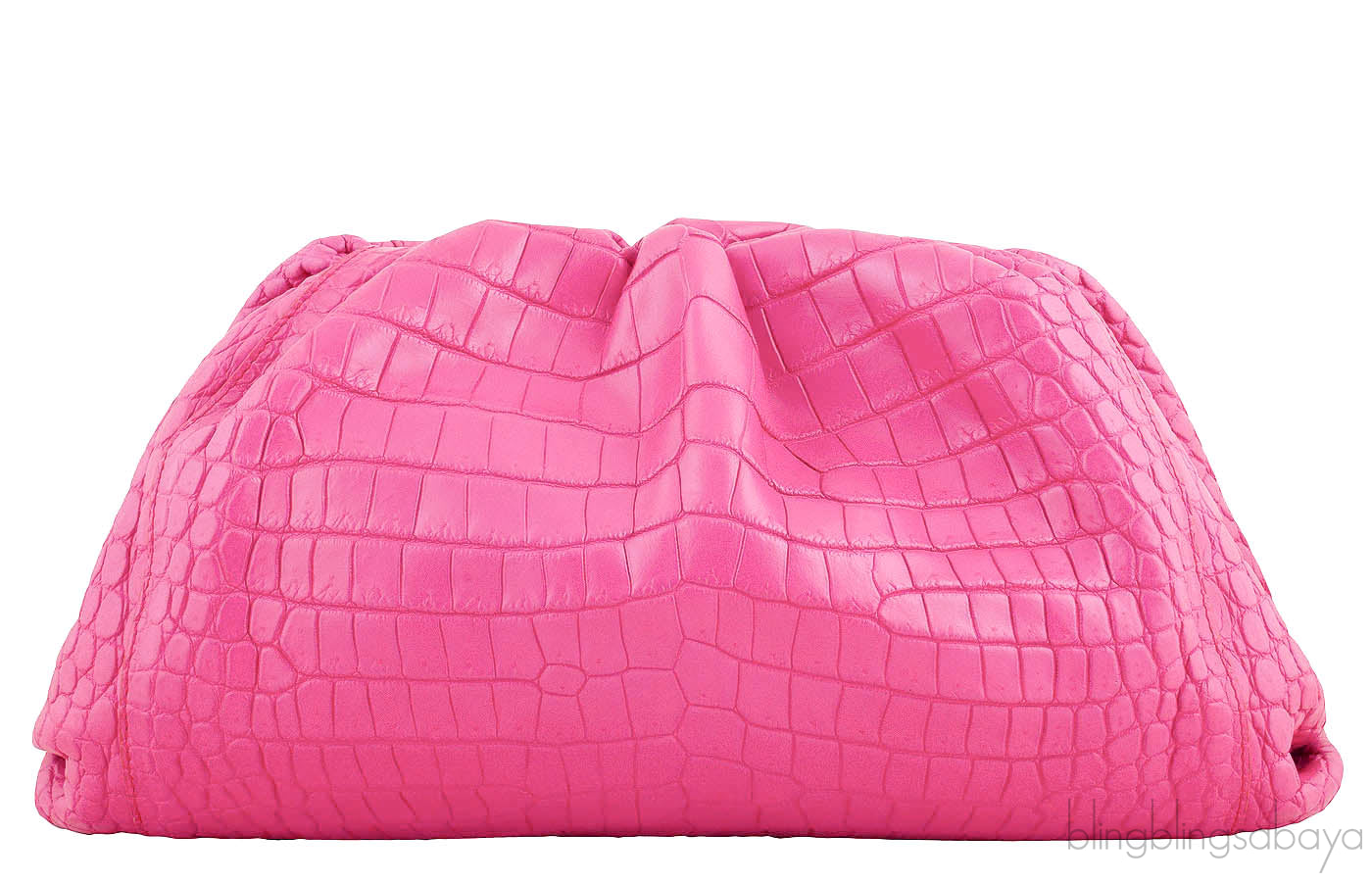 The Pouch Crocodile Pink Clutch