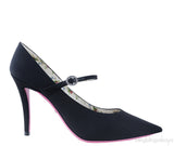 Black Virginia Mary Jane Pointed Toe Heels