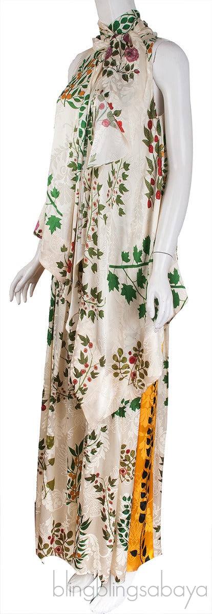 Printed Halter Blouse & Wide Leg Trouser