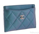 Metallic Blue Classic Card Holder