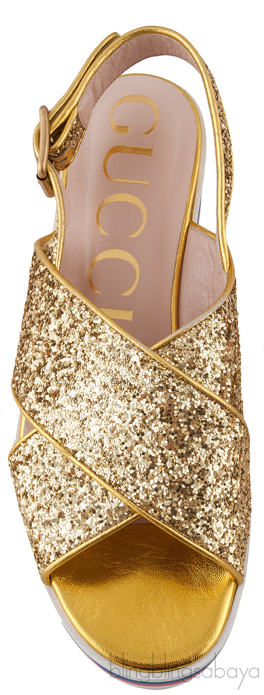 Peggy Glitter Platform Sandals