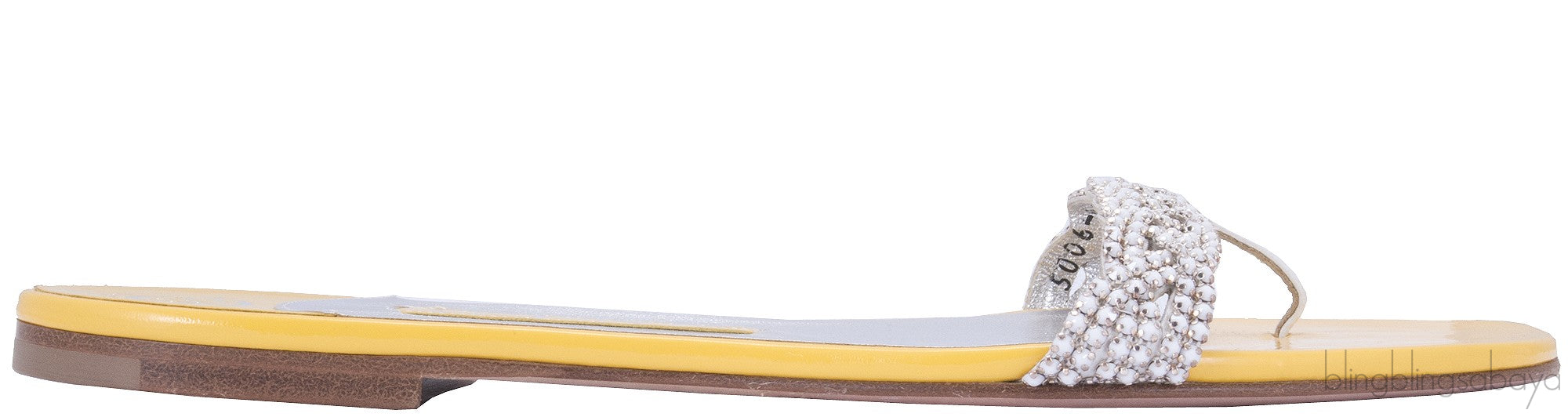 Yellow Crystal Slip-on Flat