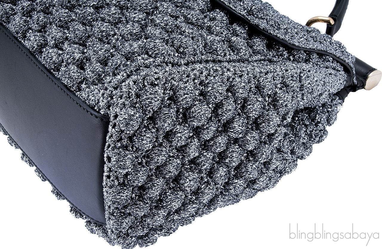 Miss Sicily Metallic Crochet Flap Bag