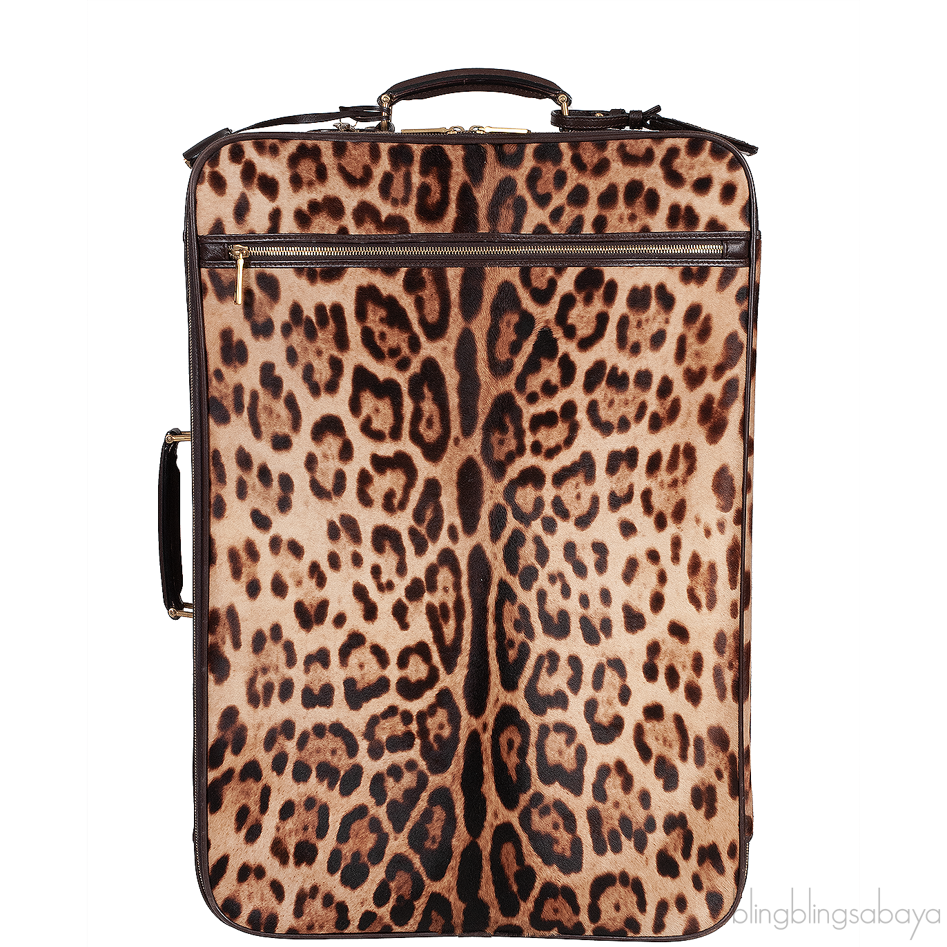 Leopard Pony Hair Medium Luggage Trolley