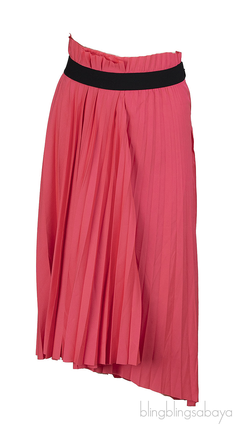 Balenciaga Pink Pleated Asymmetric Hemline Skirt