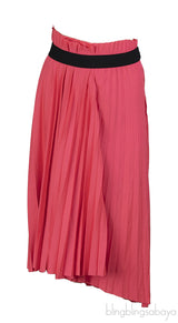 Balenciaga Pink Pleated Asymmetric Hemline Skirt