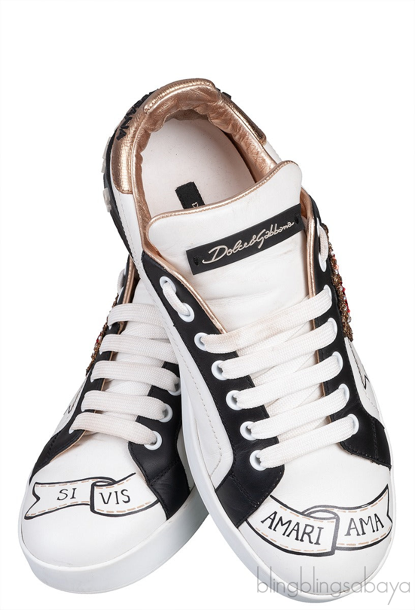 Portifino Printed Leather Sneakers