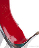 Spikoo Silver PVC Slingback Heels