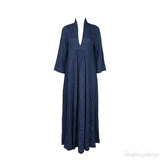 Blue Denim Linen Kaftan Dress
