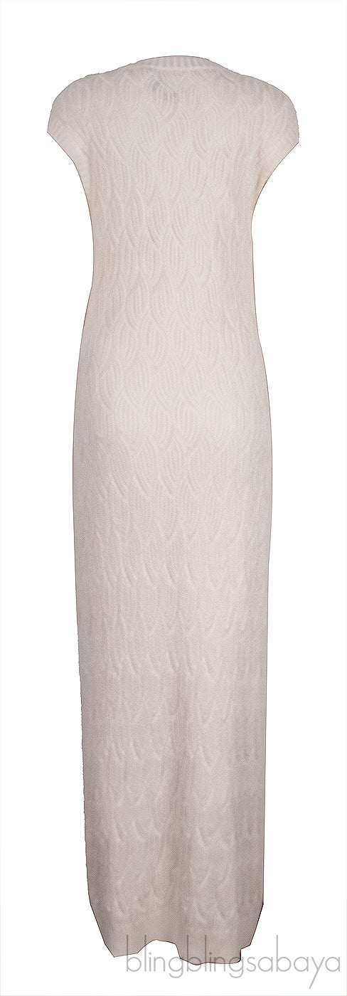 Off-White Knitted Long Dress