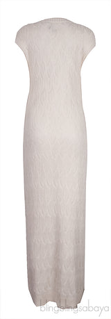 Off-White Knitted Long Dress
