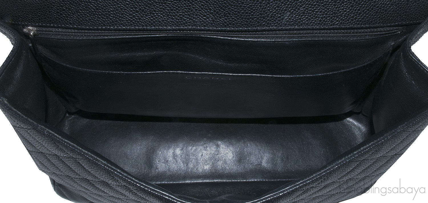 Black Caviar Maxi Flap Bag PHW