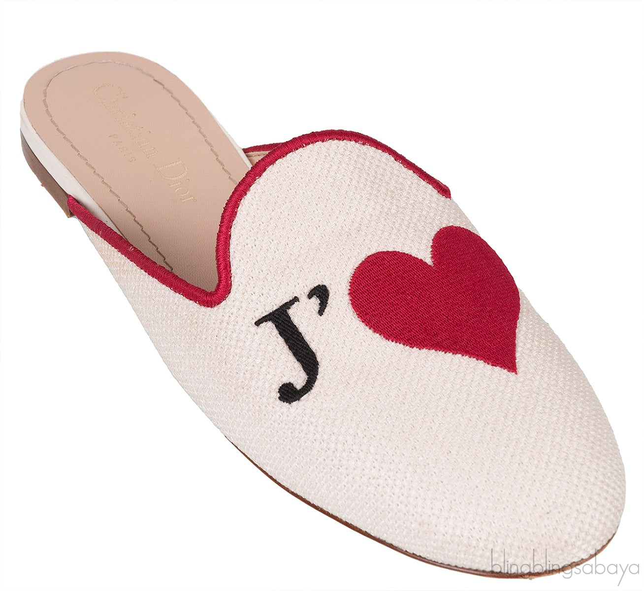 Dior Je T'aime Canvas Mules Beige