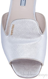 Vernice Saffiano Bicolor Open Toe Slide