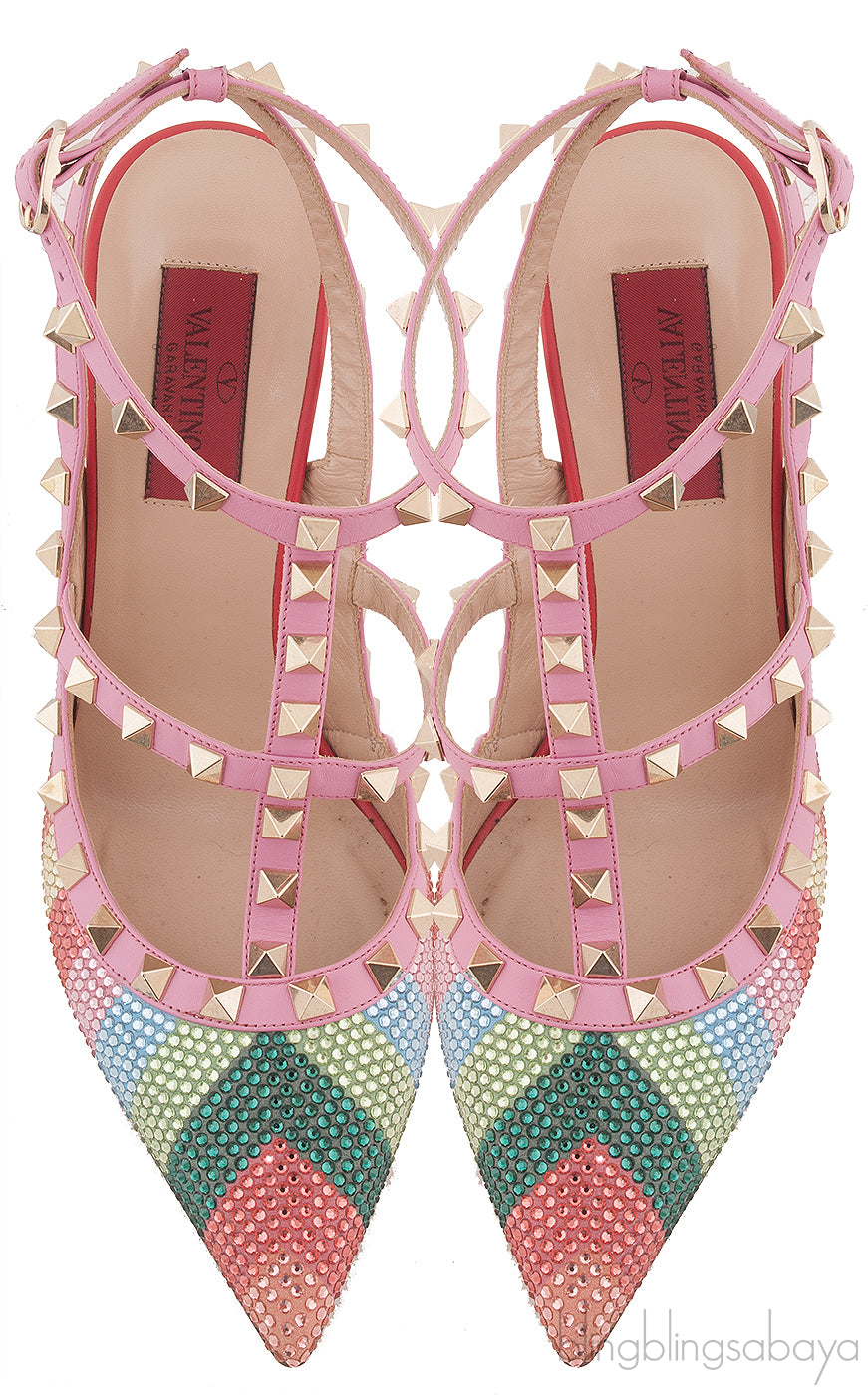 Chevron Crystal Rockstud Pump