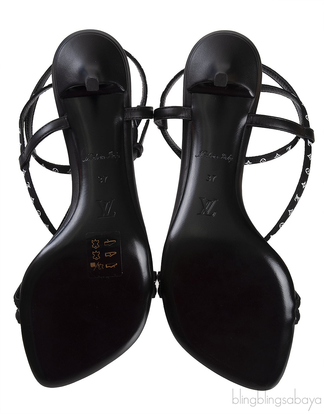 Black Monogram Citizen Strappy Sandals