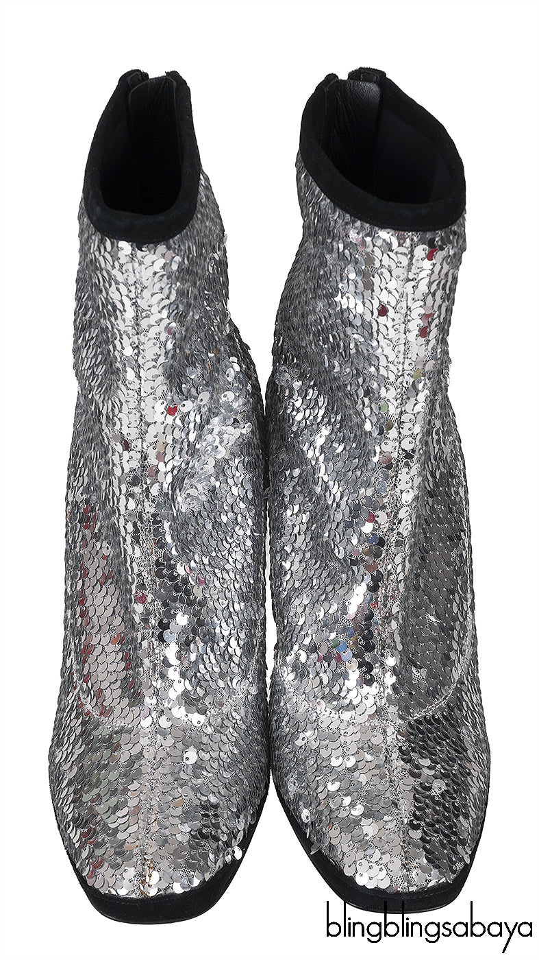 Silver Sequins 105 Bootie