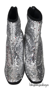 Silver Sequins 105 Bootie