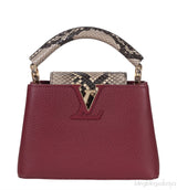 Burgundy Natural Python Mini Capucine Bag