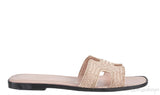 Embroidered Fabric Oran Sandals