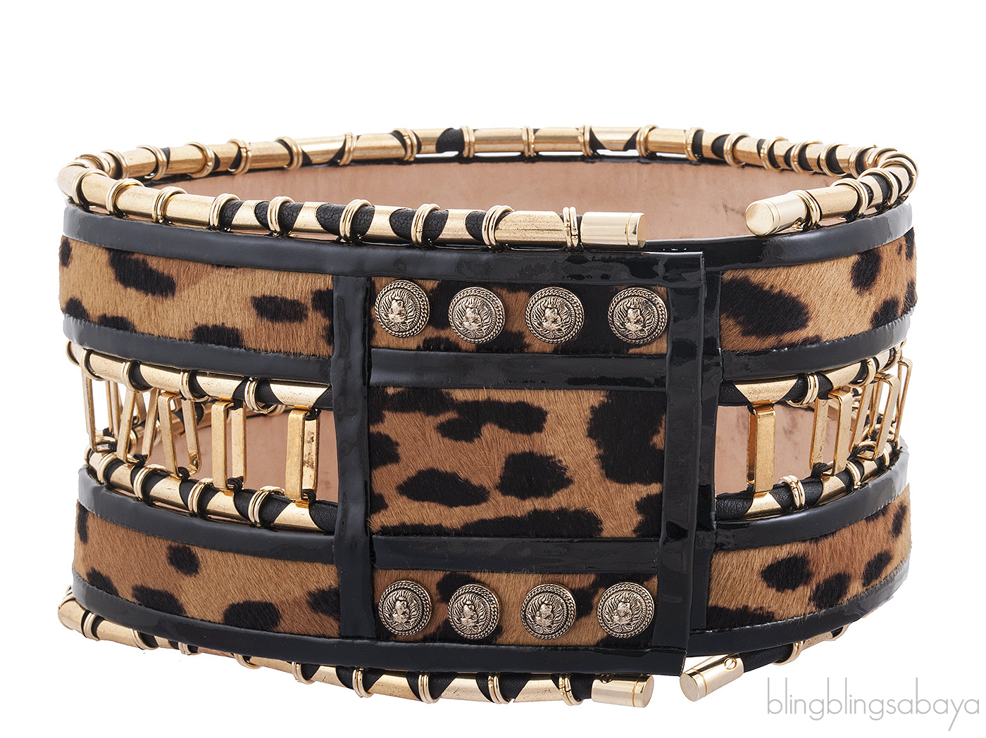 Embellished Leopard-print Waist Belt*
