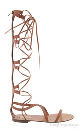 Valentino Garavani Brown Gladiator Flat Sandals